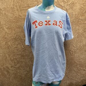 Majestic MLB Texas Rangers Nelson Cruz #17 Blue Short Sleeve T-Shirt Men’s Large